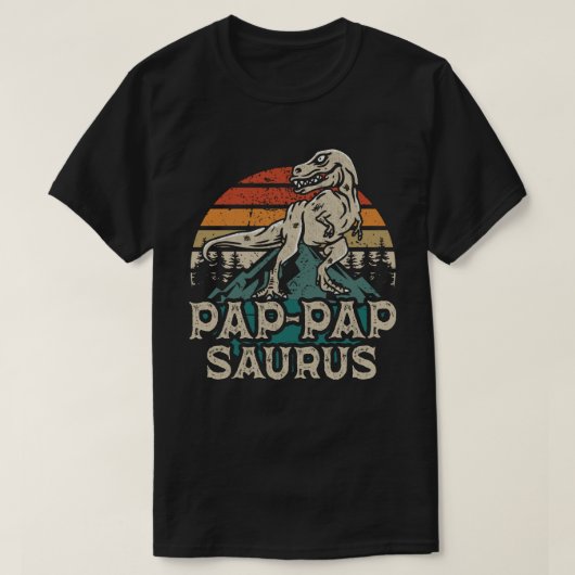 Pap-papSaurus Dinosaur Grandpa Saurus Father's Day Tシャツ (デザイン正面)