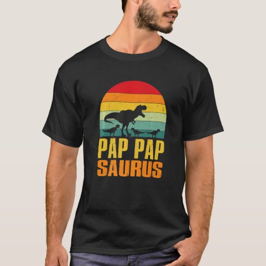Pap Papsaurus Rex Dinosaur Pap Pap Saurus Family M Tシャツ (正面)
