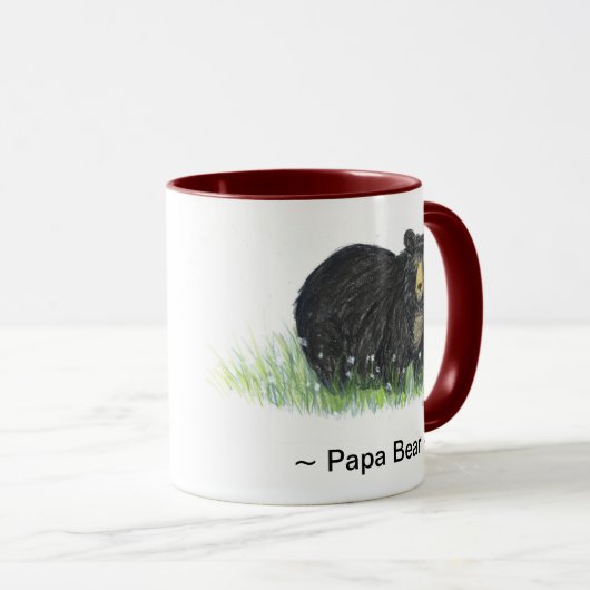 ~Papaくまの~のツキノワグマのあずき色のトリムのマグ マグカップ (正面右)