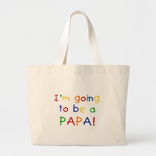Papaになる – プライマリカラー ラージトートバッグ (正面)