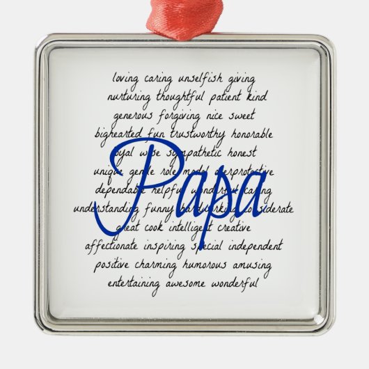 Papaの単語 メタルオーナメント (正面)