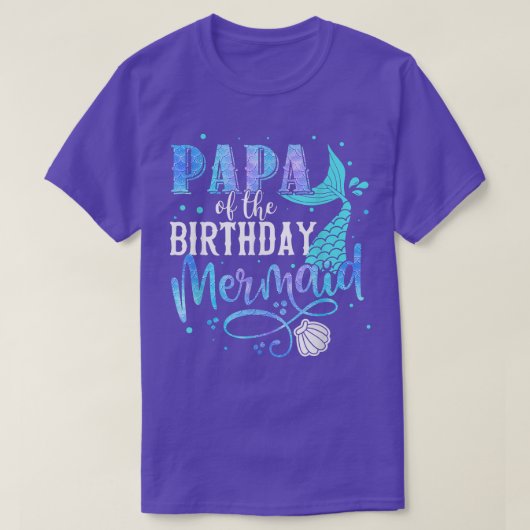 Papaの誕生日人魚の家族マッチングパーティー Tシャツ (デザイン正面)