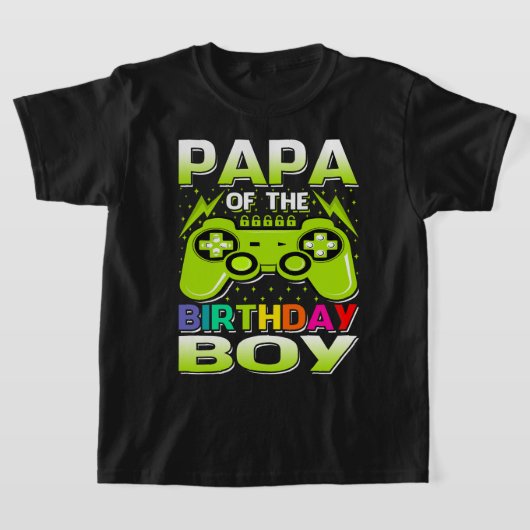PAPAの誕生日少年の一致ビデオゲーマーバット Tシャツ (レイダウン)