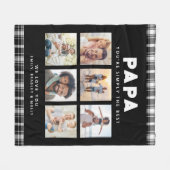 Papaは単に写真最高ののコラージュでパーソナライズされたす フリースブランケット (正面(横))