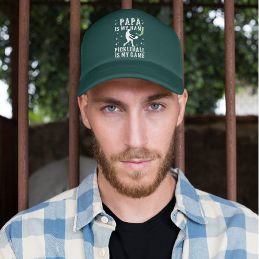 PAPAは私の名前PICKLEBALLはパパのための私のゲームギフトである キャップ