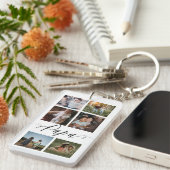 Papaスクリプト|孫フォトグリッドコラージュ キーホルダー (正面右)