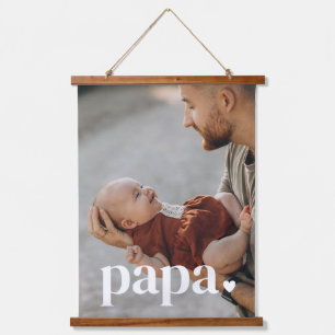 Papaハート – 父の日の写真 吊り下げ型タペストリー