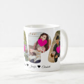 PAPAフォトコラージュマグカップとハート – 完璧な贈り物 コーヒーマグカップ (正面右)
