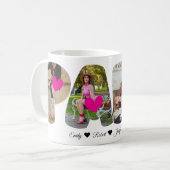 PAPAフォトコラージュマグカップとハート – 完璧な贈り物 コーヒーマグカップ (正面左)
