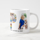 PAPAフォトコラージュレター切り出しパーソナライズされた ジャンボコーヒーマグカップ (右)