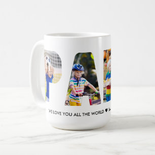 PAPAフォトコラージュレター切り出し孫の名前 コーヒーマグカップ