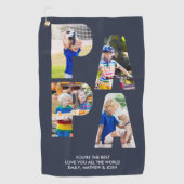 PAPAフォトコラージュ文字切り出し パーソナライズされた ゴルフタオル (正面)