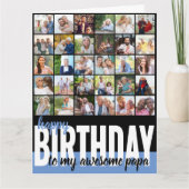 Papaフォトコラージュ31写真ハッピーバースデーカード カード (正面)