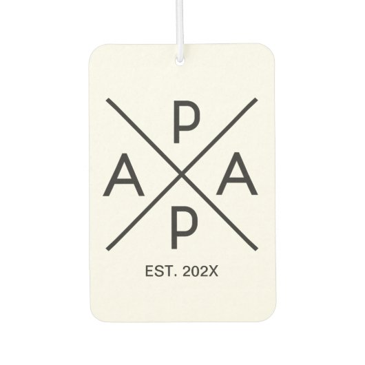 PAPAモノグラムデザイン カーエアーフレッシュナー (正面)
