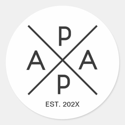 PAPAモノグラムデザイン ラウンドシール (正面)