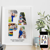 PAPAレター切り出しフォトコラージュ孫の名前 ポスター