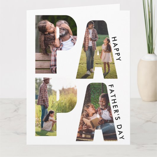 PAPAレター切り出しフォトコラージュ父の日 カード (正面)
