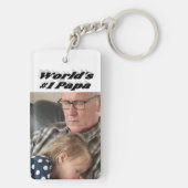 Papa写真とブラック文字 キーホルダー (裏面)