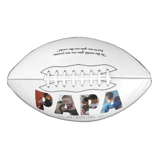 PAPA写真モダンコラージシックなハッピー父の日 アメリカンフットボール (正面)