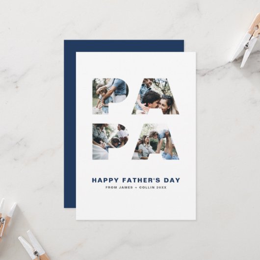 PAPA切り出しフォトコラージュお父様の日 カード (正面/裏面インサイチュ)