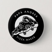 PAPA名前をカスタムするピザメーカー父 缶バッジ (正面)
