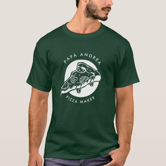 PAPA名前をカスタムするピザメーカー父 Tシャツ (正面)