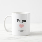 Papa、ピンクのハート、独身の写真カスタム コーヒーマグカップ (左)