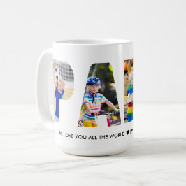 PAPA フォトコラージュ レターカットアウト お孫さんの名前 コーヒーマグカップ