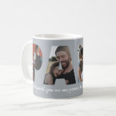 PAPA モダン 4フォトシルバーグレイお父さんの日 コーヒーマグカップ (正面左)