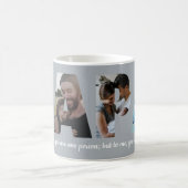 PAPA モダン 4フォトシルバーグレイお父さんの日 コーヒーマグカップ (中央)