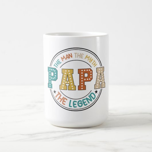 PAPA：男、神話、伝説 コーヒーマグカップ (中央)