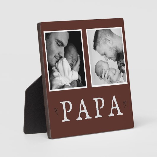PAPA 2素朴写パーソナライズされた真斑 フォトプラーク (正面)