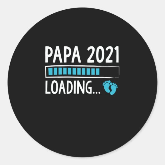 Papa 2021妊娠告知の読み込み ラウンドシール (正面)