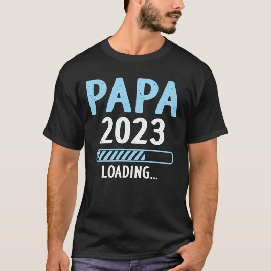 Papa 2023妊娠発表を読み込む新しい父 tシャツ (正面)