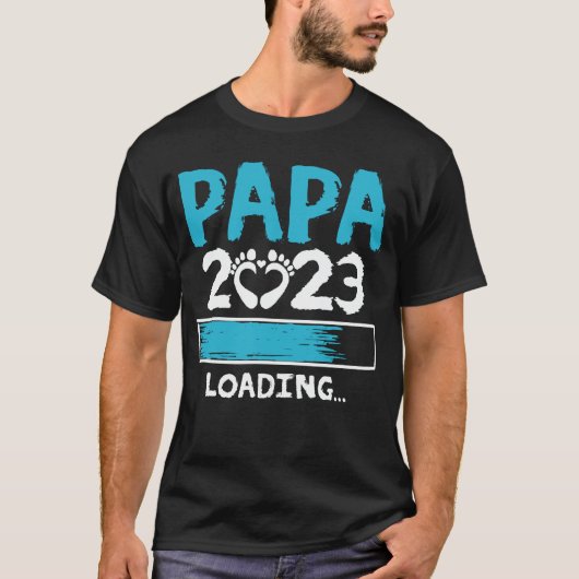 Papa 2023妊娠発表を読み込む新しい父 tシャツ (正面)