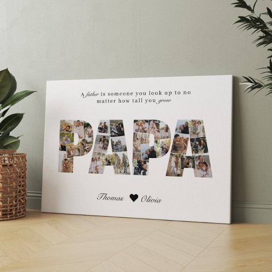 Papa 28 Photo Collage Keepsake for Photo Collageパパ キャンバスプリント