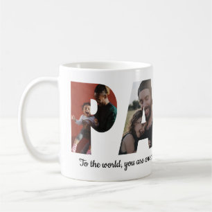 PAPA 4モダンフォトコラージュ父の日 コーヒーマグカップ