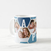 Papa 5写真編集可能4文字ビーとハニカム コーヒーマグカップ (正面左)