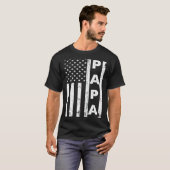 Papa American Flag US Father's Day Dad American 4t Tシャツ (正面フル)