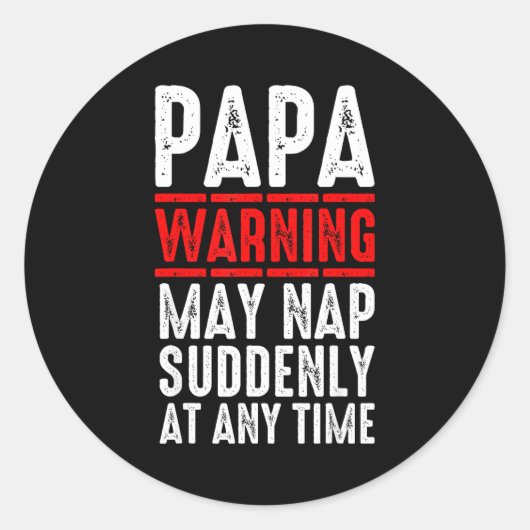 Papa Art For Grandpa From Grandkids Father's Day P ラウンドシール (正面)