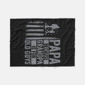Papa Art For Grandpa Men From Grandkids Granddaugh フリースブランケット (正面(横))