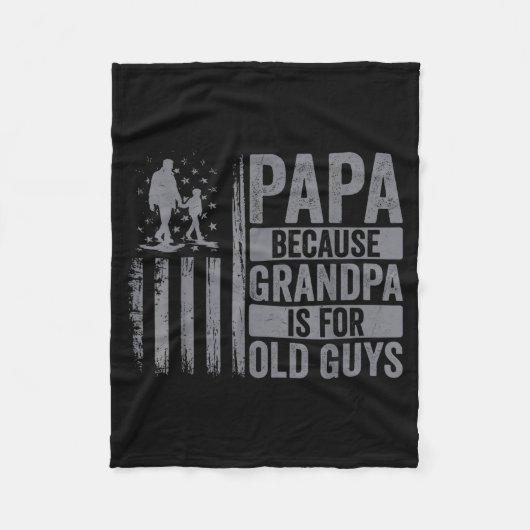 Papa Art For Grandpa Men From Grandkids Granddaugh フリースブランケット (正面)