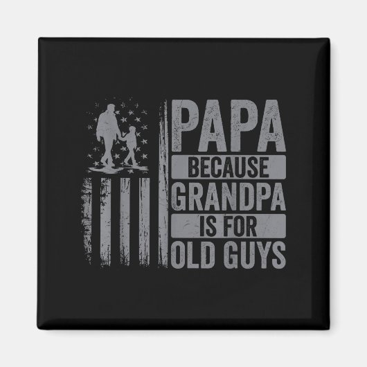 Papa Art For Grandpa Men From Grandkids Granddaugh マグネット (正面)