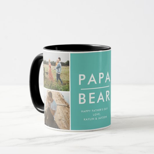 Papa Bearフォトマグカップ | 父の日贈り物 マグカップ (正面左)