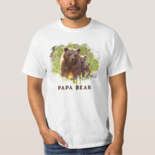 *~* PAPA BEAR 2 Cubs Art Father's Day Gift AP86 Tシャツ