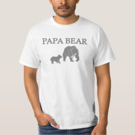"Papa Bear" Bear Fishing with Cub T-Shirt Tシャツ