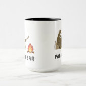 Papa Bear Campfire Art T-Shirt Design For Men マグカップ (中央)