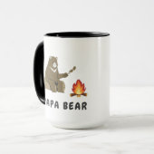 Papa Bear Campfire Art T-Shirt Design For Men マグカップ (正面左)