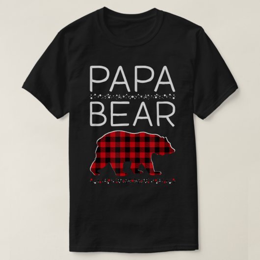 Papa Bear Christmas Pajamas Matching Family Plaid  Tシャツ (デザイン正面)