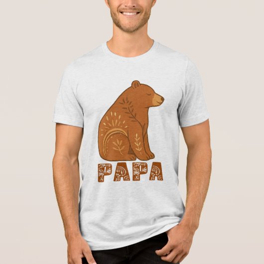 Papa Bear Classic Boho T-Shirt トライブレンドTシャツ (正面)